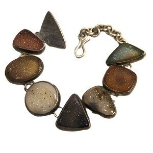 ESTATE JEWELRY CHARLES ALBERT DRUZY GEMSTONE  & STERLING SILVER BRACELET